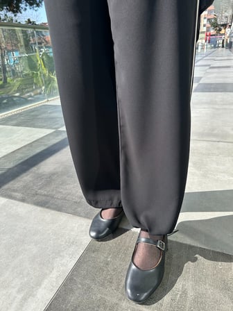 Günlük ve Umre Kullanımına Uygun Rabia Kumaş Siyah İkili Takım