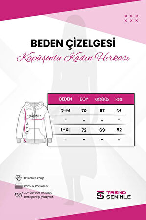 Kadın Oversize Baskılı Fermuarlı Sweatshirt College