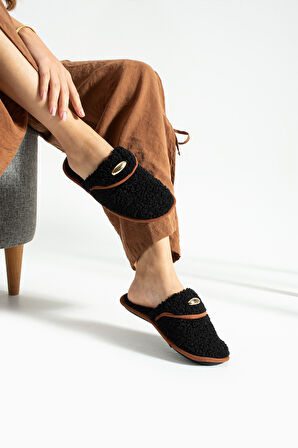 Kadın Tüylü Peluş Ev Terliği Terlik TS1191 