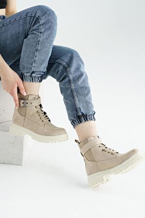 Yandan Lastikli Kemerli Günlük Kadın Bot&Bootie TS1084