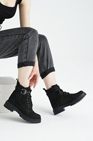 Yandan Lastikli Kemerli Günlük Kadın Bot&Bootie TS1084