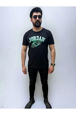  Bisiklet Yaka Erkek  Baskılı  T-shirt