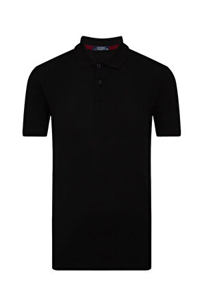Erkek Mavi Bol Kesim Polo Yaka T-Shirt