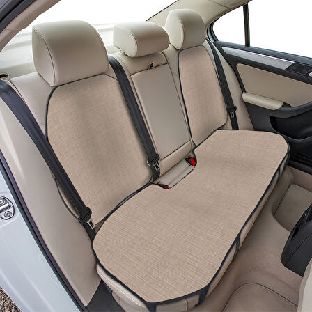 Keten Cepli Araç Ön Arka Koltuk Koruyucu Minder Kılıf | Sırt Dayanmalı 5'Li Araba Koltuk Minderi
