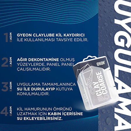 GYEON Q²M Clay Coarse EVO Agresif Yüzey Temizleyici Kil Hamuru - 100 gr -Kimyasala Dayanıklı