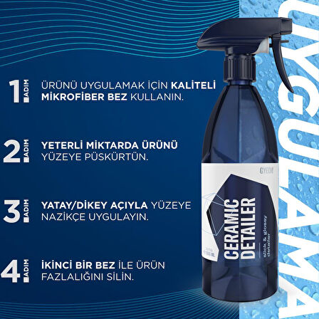 GYEON Q²M CeramicDetailer Seramik Yüzey Detaylandırıcı ve Parlatıcı - 500 ml -Su İtici Oto Cila