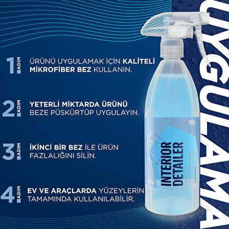 GYEON Q²M İnteriorDetailer Araç İçi Bakteri Virüs Temizleyici - 4000 ml -Alkol Bazlı Dezenfektan