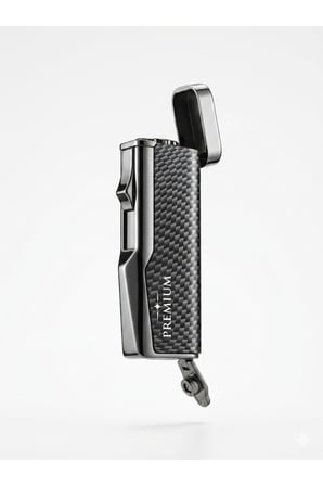 Titan Serisi Premium Elite Puro Delici Metal Gövdeli Rüzgar Geçirmez Puro Çakmağı-Özel Çakmak Kutusu
