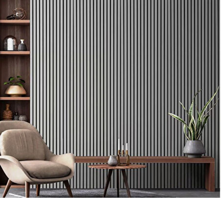 KEÇELİ DEKORATİF AKUSTİK AHŞAP PANEL – TAŞ GRİ (50X240CM).