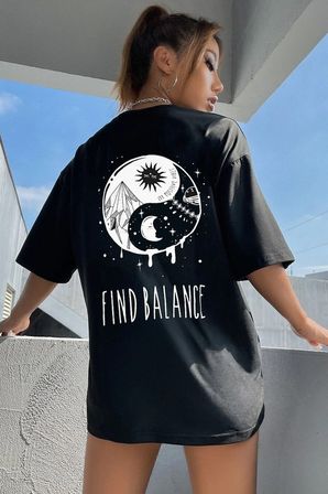 Yingyang Baskılı Tshirt