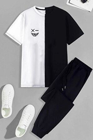 Uyguntarz Çocuk Cartoon Face Baskılı Alt - Üst Eşofman Takımı