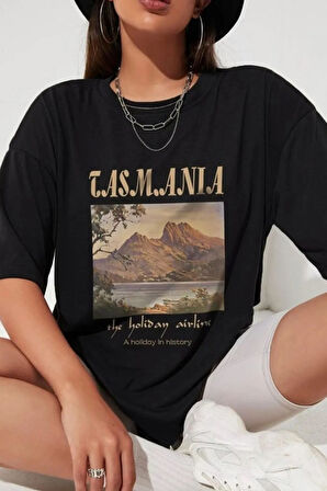 Uyguntarz Unisex Tasmania Baskılı T-shirt