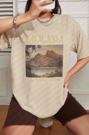 Unisex Tasmania Baskılı T-shirt