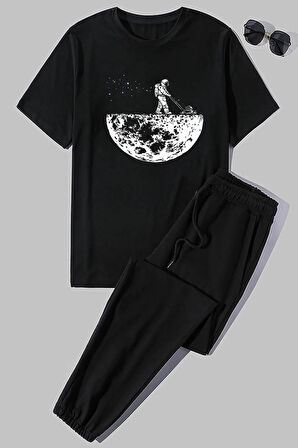 Uyguntarz Unisex Uzay Temalı Baskılı 2'li Eşofman Takımı