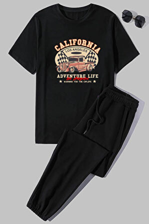 Uyguntarz Unisex California Baskılı 2'li Eşofman Takımı