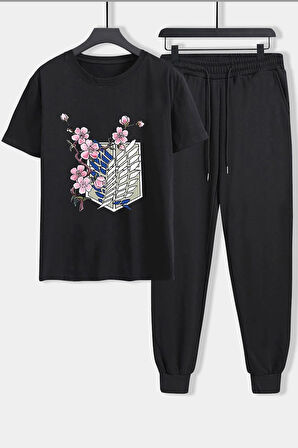 Uyguntarz Unisex Flowers Baskılı 2'li Eşofman Takımı