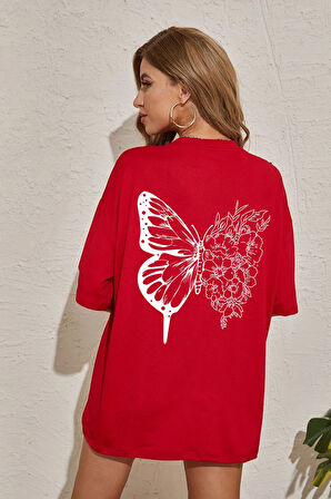 Uyguntarz Unisex Drawing Butterflies  Tasarım T-shirt