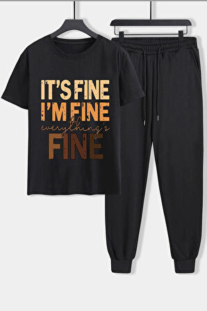 Uyguntarz Unisex Fine Baskılı 2'li Eşofman Takımı