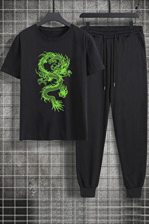 Uyguntarz Unisex Chinese DragonBaskılı 2'li Eşofman Takımı