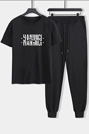 Uyguntarz Unisex Hanımcı Baskılı 2'li Eşofman Takımı