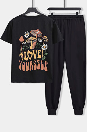 Uyguntarz Unisex Love Yourself Baskılı 2'li Eşofman Takımı