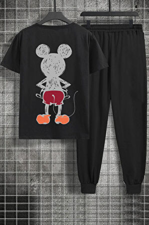 Uyguntarz Unisex Mause Baskılı 2'li Eşofman Takımı