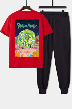 Uyguntarz Unisex Rick and Morty Baskılı 2'li Eşofman Takımı