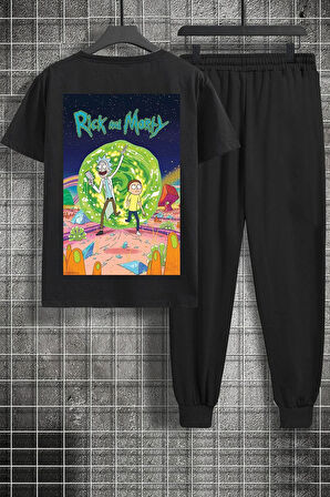 Uyguntarz Unisex Rick and Morty Baskılı 2'li Eşofman Takımı