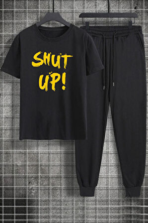 Unisex Shut Up Baskılı 2'li Eşofman Takımı