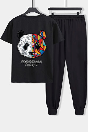 Uyguntarz Unisex Panda Baskılı 2'li Eşofman Takımı