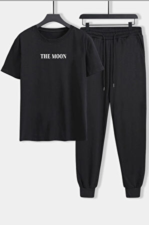 Uyguntarz Unisex The Moon Baskılı 2'li Eşofman Takımı