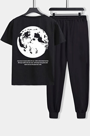 Uyguntarz Unisex The Moon Baskılı 2'li Eşofman Takımı