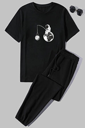 Uyguntarz Unisex Uzay Baskılı 2'li Eşofman Takımı
