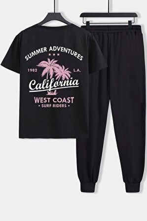 Uyguntarz Unisex California Baskılı 2'li Eşofman Takımı