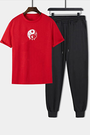 Uyguntarz Unisex Yin & Yang Baskılı 2'li Eşofman Takımı
