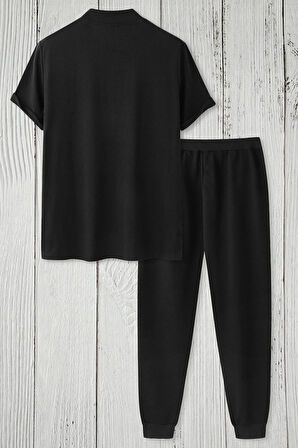 Uyguntarz Unisex Alpha  Baskılı 2'li Eşofman Takımı