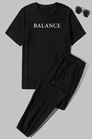 Uyguntarz Unisex Balance Baskılı 2'li Eşofman Takımı