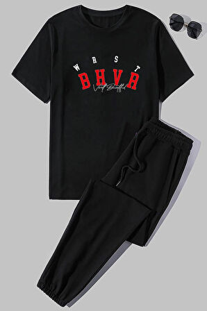 Uyguntarz Unisex Bhvr Baskılı 2'li Eşofman Takımı
