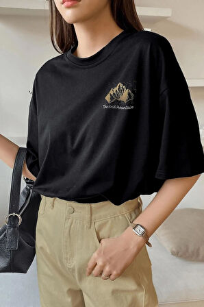 Uyguntarz Unisex Arid Mountain Baskılı T-shirt