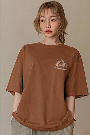 Uyguntarz Unisex Arid Mountain Baskılı T-shirt