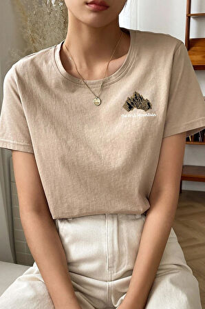 Uyguntarz Unisex Arid Mountain Baskılı T-shirt