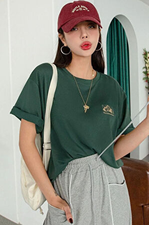 Uyguntarz Unisex Arid Mountain Baskılı T-shirt