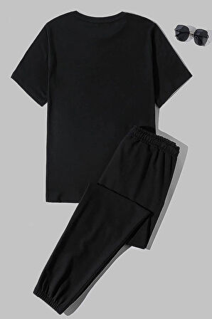 Uyguntarz Unisex Minimal line drawing Baskılı 2'li Eşofman Takımı