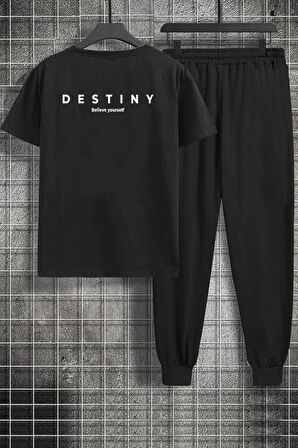 Uyguntarz Unisex Destiny Baskılı 2'li Eşofman Takımı