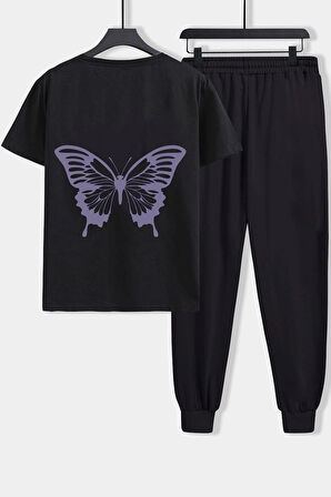 Uyguntarz Unisex Butterfly Baskılı 2'li Eşofman Takımı