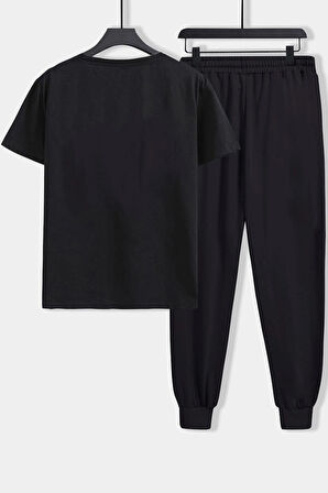 Uyguntarz Unisex All Day Rabbit Baskılı 2'li Eşofman Takımı