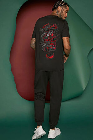 Uyguntarz Unisex Chinesebox Baskılı 2'li Eşofman Takımı