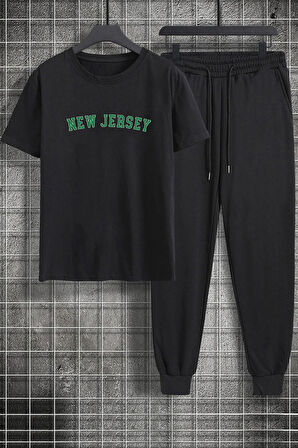 Uyguntarz Unisex New Jersey Baskılı 2'li Eşofman Takımı