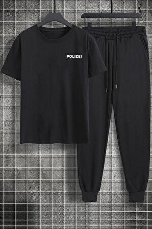 Uyguntarz Unisex Polizei Baskılı 2'li Eşofman Takımı