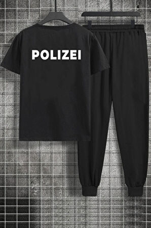 Uyguntarz Unisex Polizei Baskılı 2'li Eşofman Takımı